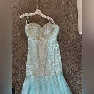 Teal prom dress